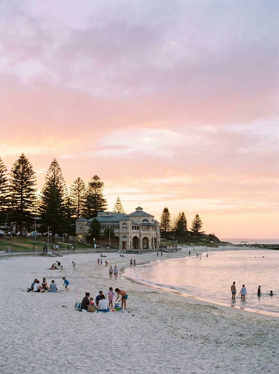 Cottesloe Beach in Perth at sunset